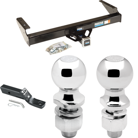 Fits 1986-1993 Dodge D250 Trailer Hitch Tow PKG w/ Ball Mount w/ 2" Drop + 2" Ball + 2-5/16" Ball By Reese Towpower