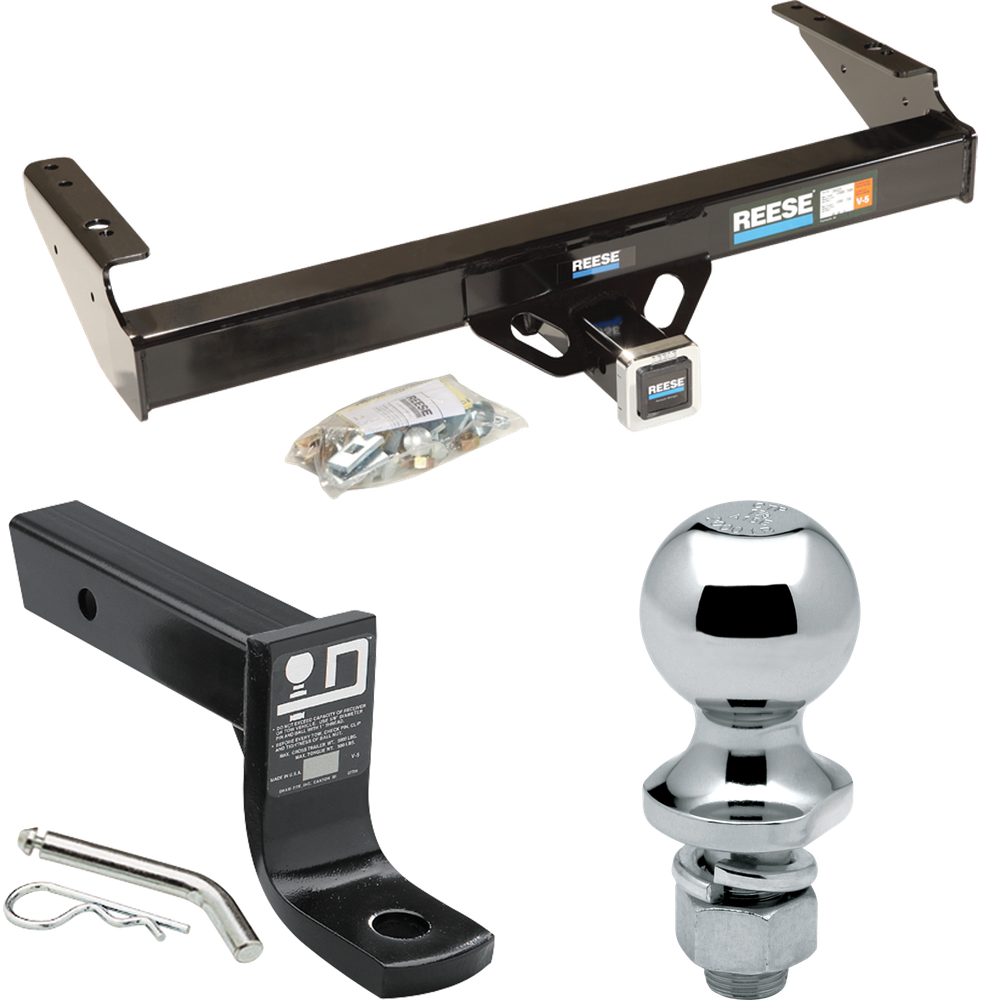 Fits 1987-1996 Ford F-250 Trailer Hitch Tow PKG w/ Ball Mount w/ 4" Drop + 1-7/8" Ball By Reese Towpower