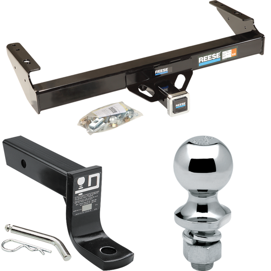 Fits 1987-1996 Ford F-250 Trailer Hitch Tow PKG w/ Ball Mount w/ 4" Drop + 1-7/8" Ball By Reese Towpower