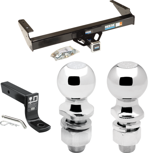 Fits 1986-1989 Dodge D100 Trailer Hitch Tow PKG w/ Ball Mount w/ 4" Drop + 2" Ball + 2-5/16" Ball By Reese Towpower