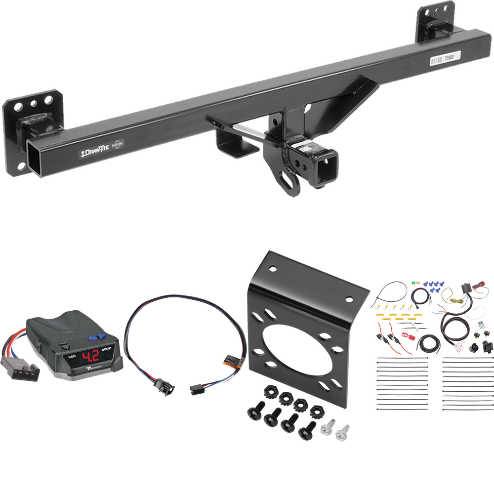 Fits 2011-2018 Porsche Cayenne Trailer Hitch Tow PKG w/ Tekonsha BRAKE-EVN Brake Control + Plug & Play BC Adapter + 7-Way RV Wiring By Draw-Tite