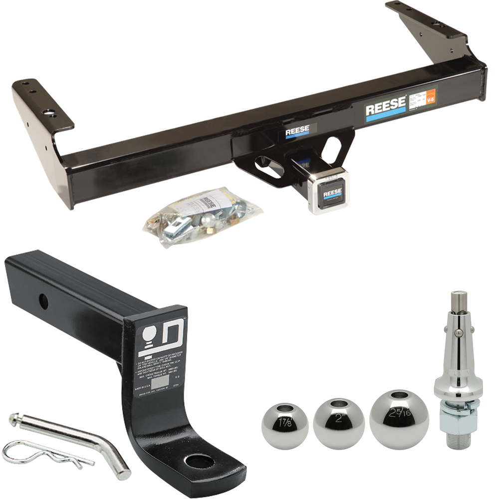 Fits 1971-1979 Dodge D100 Trailer Hitch Tow PKG w/ Ball Mount w/ 4" Drop + Interchangeable Ball 1-7/8" & 2" & 2-5/16" By Reese Towpower