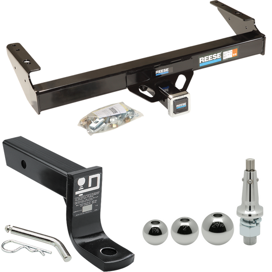 Fits 1971-1979 Dodge D100 Trailer Hitch Tow PKG w/ Ball Mount w/ 4" Drop + Interchangeable Ball 1-7/8" & 2" & 2-5/16" By Reese Towpower