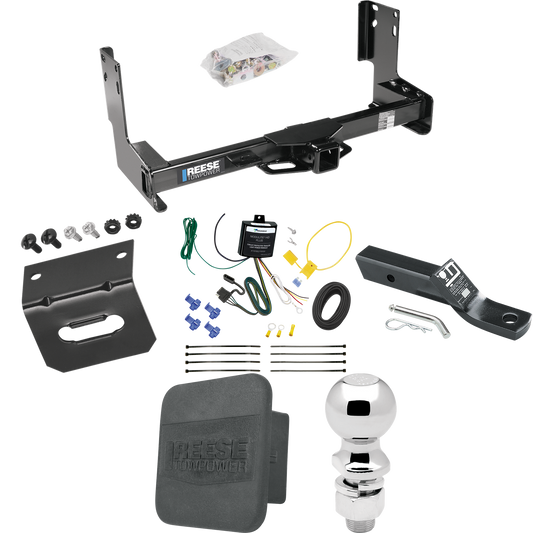 Fits 2022-2023 Mercedes-Benz Sprinter 2500 Trailer Hitch Tow PKG w/ 4-Flat Wiring + Ball Mount w/ 2" Drop + 2-5/16" Ball + Wiring Bracket + Hitch Cover (Excludes: w/Factory Step Bumper Models) By Reese Towpower