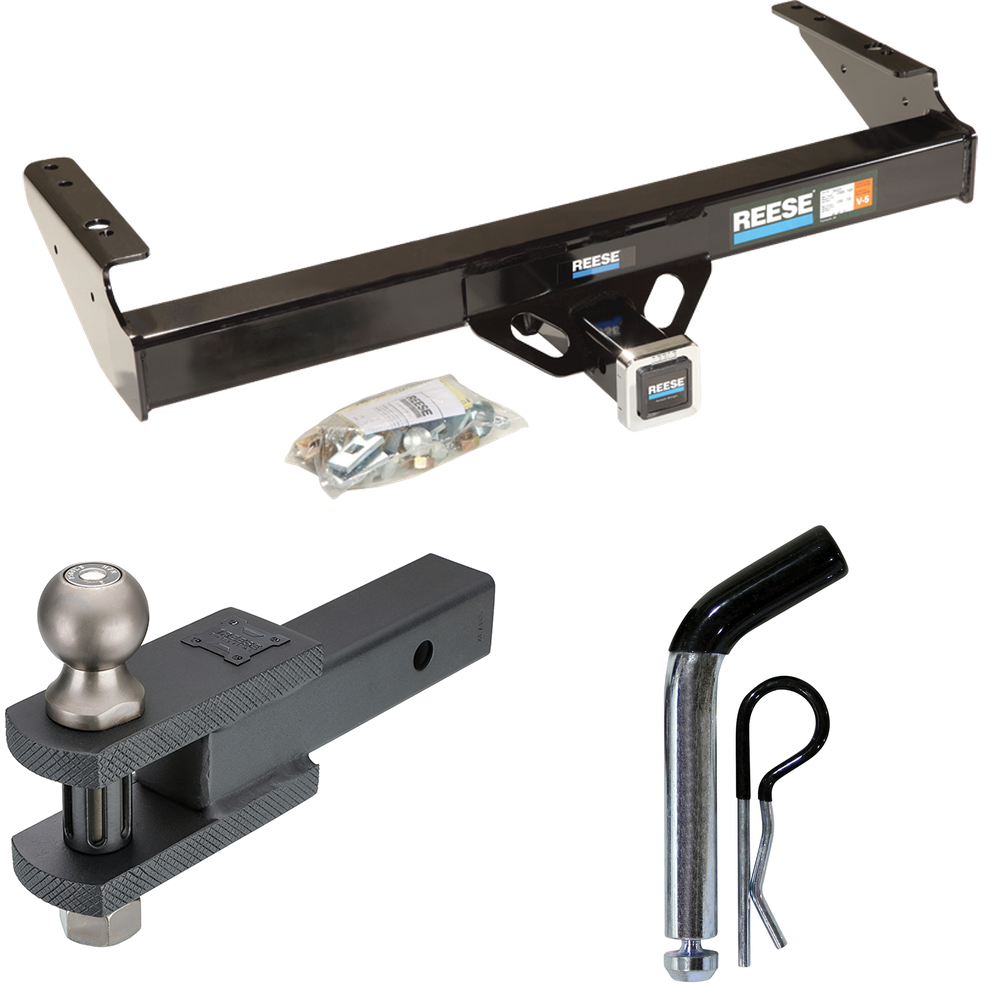 Fits 1986-1993 Dodge W350 Trailer Hitch Tow PKG w/ Clevis Hitch Ball Mount w/ 2" Ball + Pin/Clip By Reese Towpower