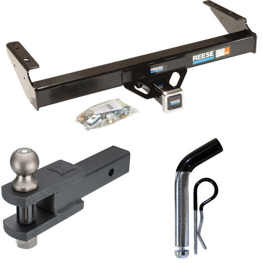 Fits 1986-1993 Dodge W350 Trailer Hitch Tow PKG w/ Clevis Hitch Ball Mount w/ 2" Ball + Pin/Clip By Reese Towpower