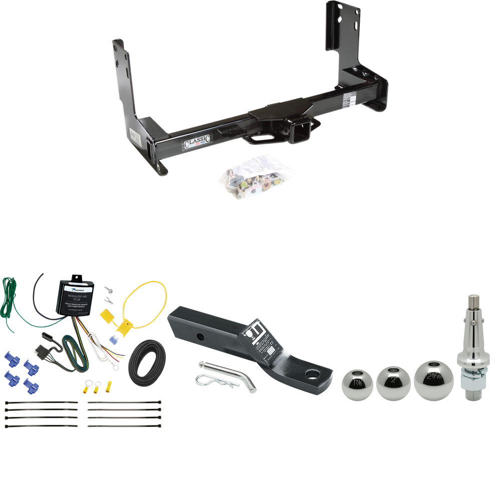 Fits 2022-2023 Mercedes-Benz Sprinter 2500 Trailer Hitch Tow PKG w/ 4-Flat Wiring + Ball Mount w/ 2" Drop + Interchangeable Ball 1-7/8" & 2" & 2-5/16" (Excludes: w/Factory Step Bumper Models) By Draw-Tite