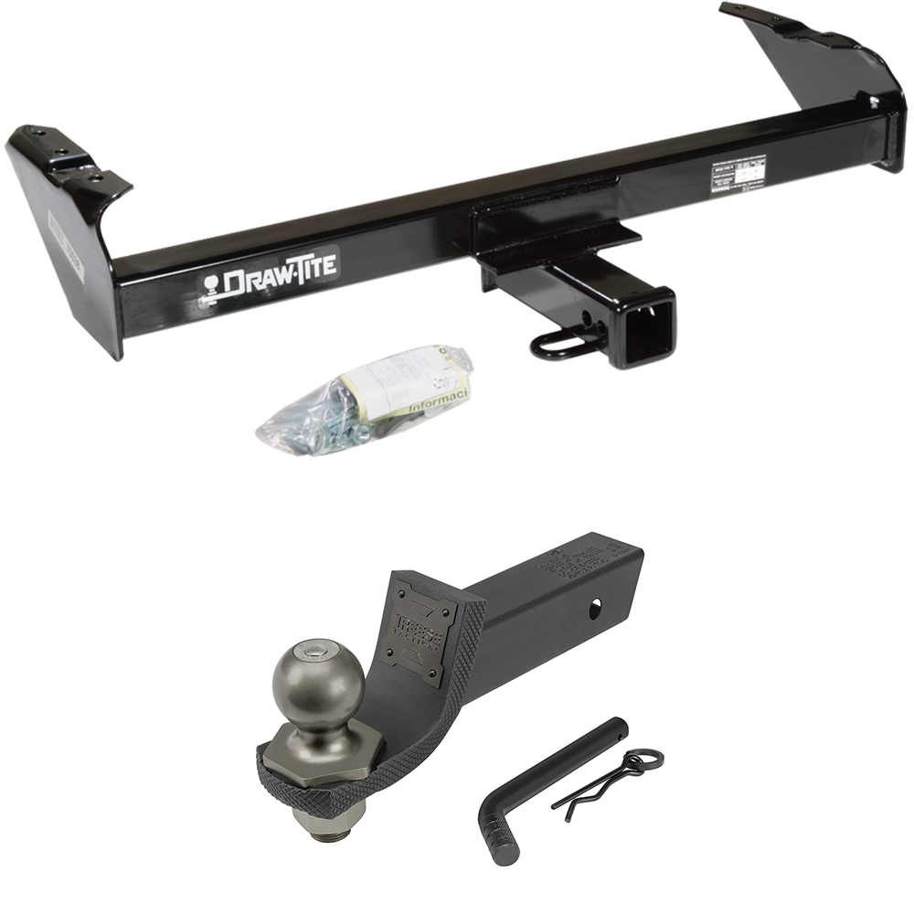 Fits 1981-1993 Dodge W250 Trailer Hitch Tow PKG + Interlock Tactical Starter Kit w/ 2" Drop & 2" Ball By Draw-Tite