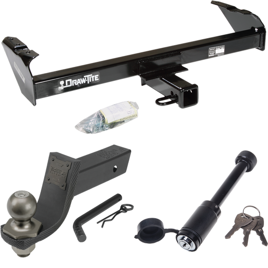 Fits 1980-1986 Ford F-250 Trailer Hitch Tow PKG + Interlock Tactical Starter Kit w/ 3-1/4" Drop & 2" Ball + Tactical Dogbone Lock (Excludes: w/Custom Fascia Models) By Draw-Tite