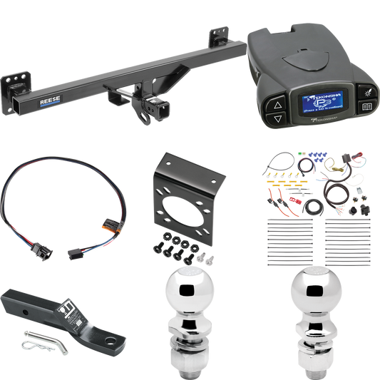 Fits 2007-2016 Audi Q7 Trailer Hitch Tow PKG w/ Tekonsha Prodigy P3 Brake Control + Plug & Play BC Adapter + 7-Way RV Wiring + 2" & 2-5/16" Ball & Drop Mount By Reese Towpower