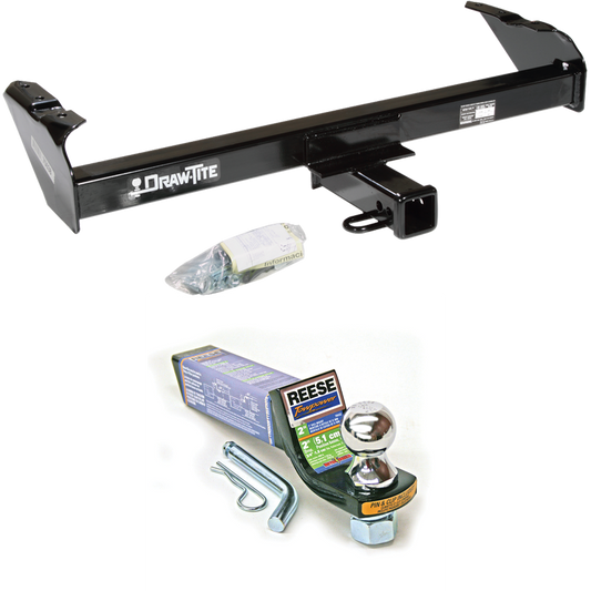 Fits 1977-1993 Dodge D150 Trailer Hitch Tow PKG w/ Starter Kit Ball Mount w/ 2" Drop & 1-7/8" Ball By Draw-Tite