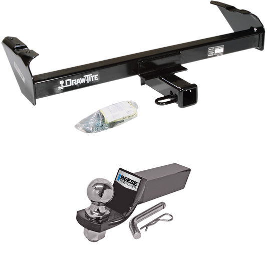 Fits 1981-1993 Dodge D250 Trailer Hitch Tow PKG w/ Starter Kit Ball Mount w/ 2" Drop & 2" Ball By Draw-Tite