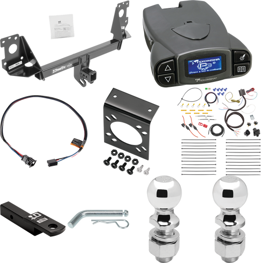 Se adapta al paquete de enganche de remolque Audi Q7 2017-2023 con control de freno Tekonsha Prodigy P3 + adaptador BC Plug &amp; Play + cableado RV de 7 vías + soporte de bola y caída de 2" y 2-5/16" de Draw-Tite