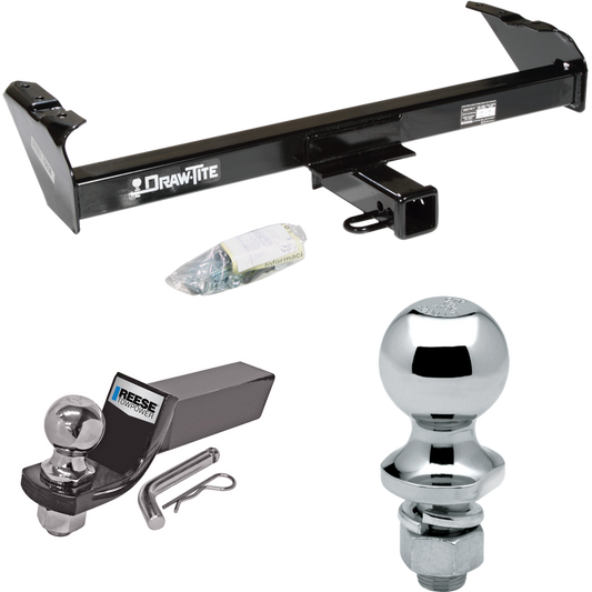 Fits 1975-1979 Ford F-100 Trailer Hitch Tow PKG w/ Starter Kit Ball Mount w/ 2" Drop & 2" Ball + 1-7/8" Ball By Draw-Tite