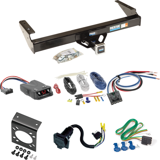 Fits 1986-1993 Dodge D250 Trailer Hitch Tow PKG w/ Tekonsha Brakeman IV Brake Control + Generic BC Wiring Adapter + 7-Way RV Wiring By Reese Towpower