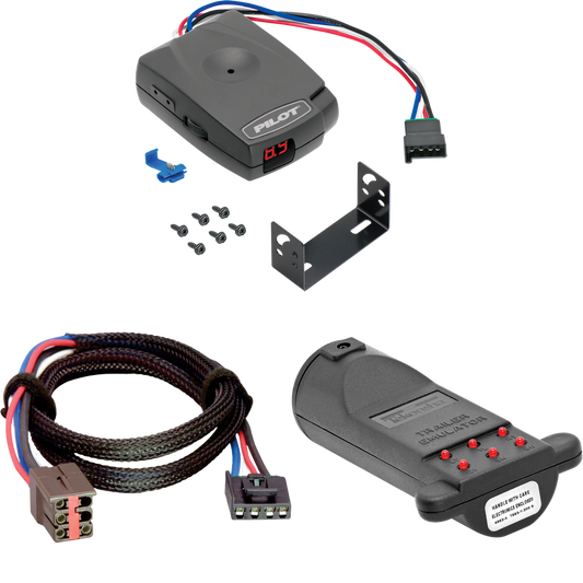 Se adapta a Gulf Stream Conquest BT Cruiser Motorhome Pro Series 2002-2007, control de freno piloto + adaptador BC Plug &amp; Play + emulador de remolque de probador de control de freno (para modelos de 7 vías de fábrica) de Pro Series