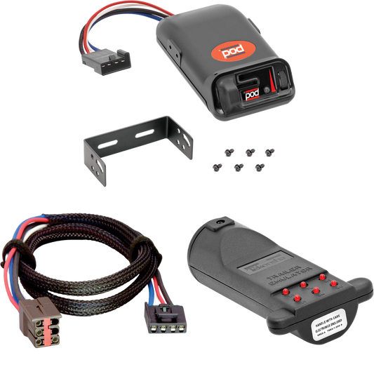 Fits 2006-2006 Gulf Stream Conquest Ultra SE Motorhome Pro Series POD Brake Control + Plug & Play BC Adapter + Brake Control Tester Trailer Emulator (For w/ factory 4 Flat Models) By Pro Series