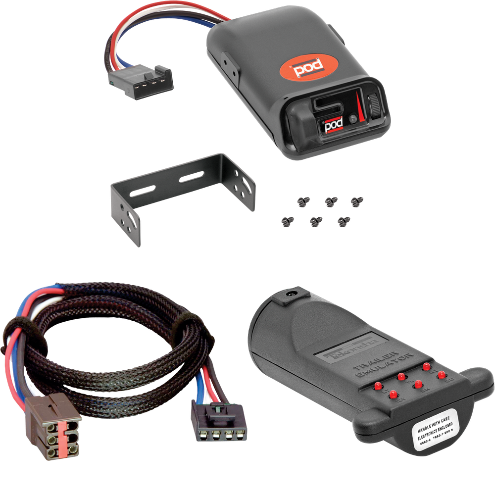 Fits 2009-2009 Gulf Stream Independence Motorhome Pro Series POD Brake Control + Plug & Play BC Adapter + Brake Control Tester Trailer Emulator (For w/ factory 4 Flat Models) By Pro Series