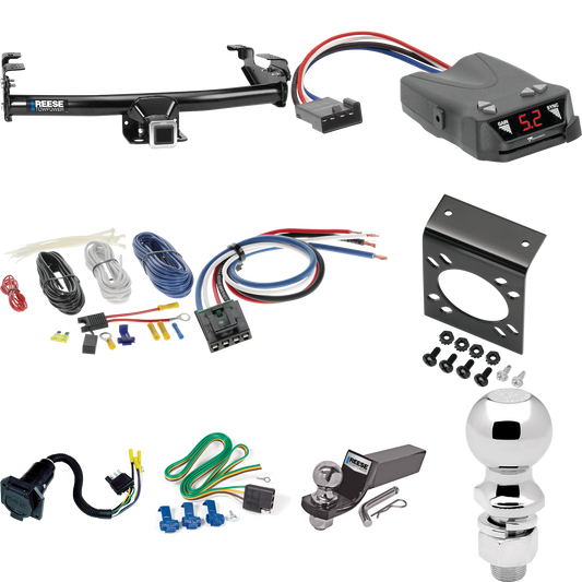 Se adapta al paquete de enganche de remolque Dodge W100 1971-1989 con control de freno Tekonsha Brakeman IV + adaptador de cableado BC genérico + cableado RV de 7 vías + soporte de bola y caída de 2" y 2-5/16" de Reese Towpower