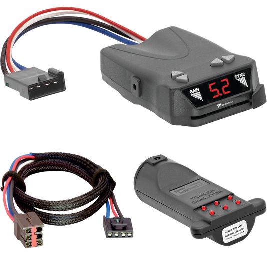 Fits 2002-2003 Coachmen Pathfinder Motorhome Tekonsha Brakeman IV Brake Control + Plug & Play BC Adapter + Brake Control Tester Trailer Emulator (For w/ factory 4 Flat Models) By Tekonsha