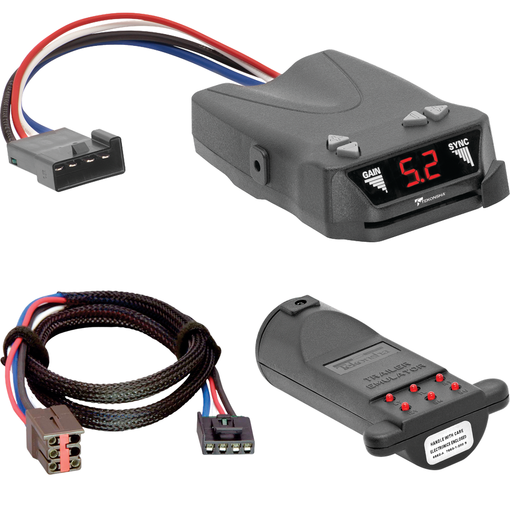 Fits 2000-2009 Coachmen Leprechaun Motorhome Tekonsha Brakeman IV Brake Control + Plug & Play BC Adapter + Brake Control Tester Trailer Emulator (For w/ factory 4 Flat Models) By Tekonsha