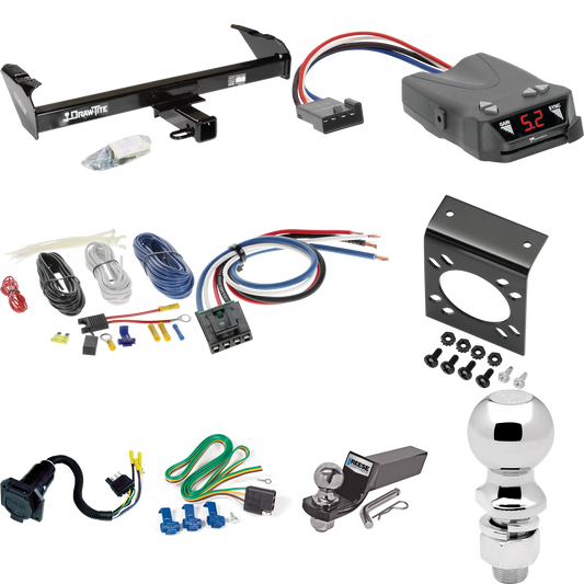 Se adapta al paquete de enganche de remolque Dodge D150 1977-1993 con control de freno Tekonsha Brakeman IV + adaptador de cableado BC genérico + cableado RV de 7 vías + soporte de bola y caída de 2" y 2-5/16" de Draw-Tite