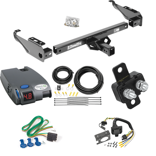 Fits 1981-1993 Dodge W350 Trailer Hitch Tow PKG w/ Tekonsha Primus IQ Brake Control + 7-Way RV Wiring By Draw-Tite