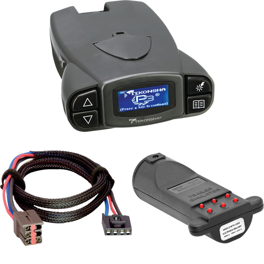 Fits 2019-2020 Entegra Coach Vision Motorhome Tekonsha Prodigy P3 Brake Control + Plug & Play BC Adapter + Brake Control Tester Trailer Emulator (For w/ factory Tow Package Models) By Tekonsha