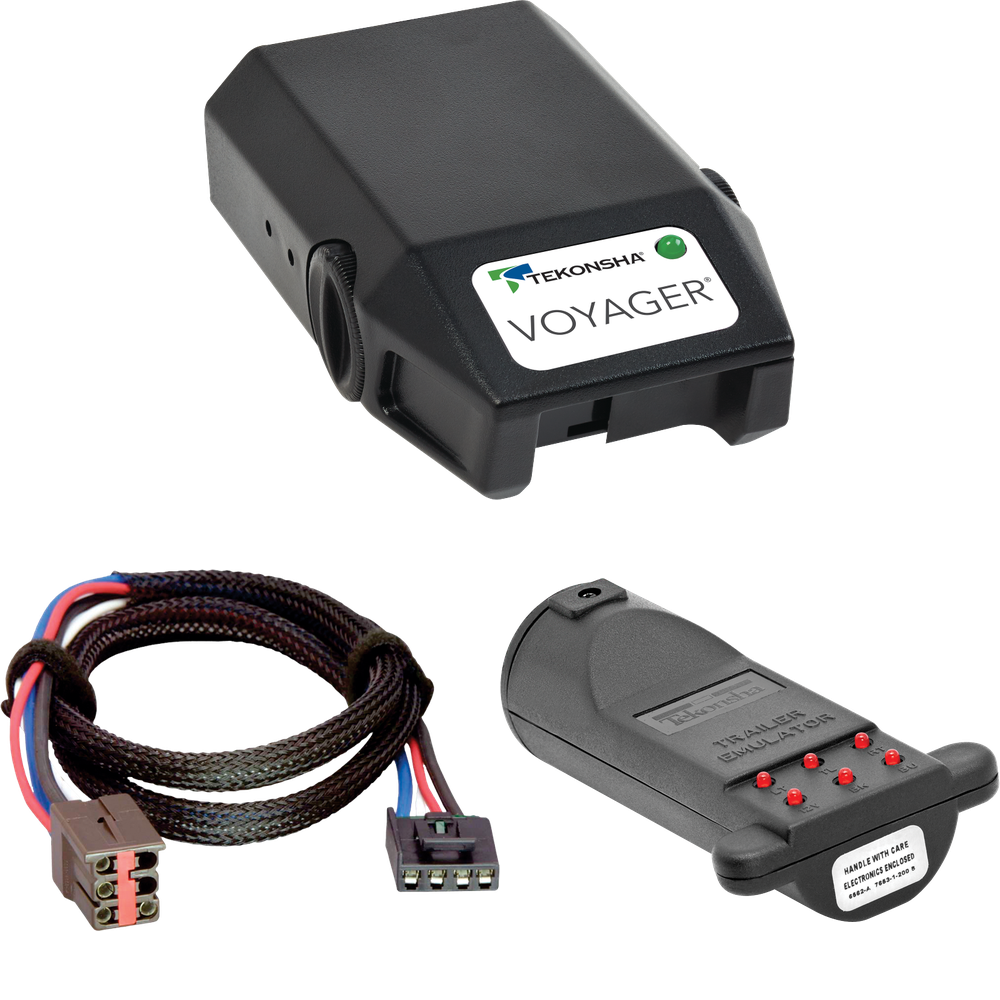 Se adapta a Winnebago Chalet Motorhome Tekonsha Voyager 2004-2009, control de freno + adaptador BC Plug &amp; Play + emulador de remolque de probador de control de freno (para modelos de 7 vías de fábrica) de Tekonsha