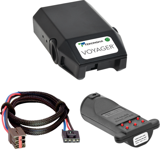 Se adapta a Winnebago Chalet Motorhome Tekonsha Voyager 2004-2009, control de freno + adaptador BC Plug &amp; Play + emulador de remolque de probador de control de freno (para modelos de 7 vías de fábrica) de Tekonsha