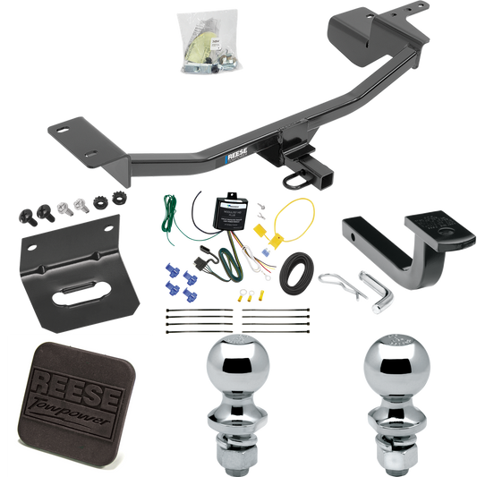 Se adapta al paquete de remolque con enganche para remolque Volkswagen GTI 2010-2014 con arnés de cableado plano de 4 + barra de tracción + bola de 1-7/8" + bola de 2" + soporte de cableado + cubierta de enganche (para modelos Hatchback) de Reese Towpower