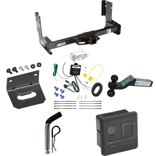 Fits 2022-2023 Mercedes-Benz Sprinter 2500 Trailer Hitch Tow PKG w/ 4-Flat Wiring + Dual Ball Ball Mount 2" & 2-5/16" Trailer Balls + Pin/Clip + Wiring Bracket + Hitch Cover (Excludes: w/Factory Step Bumper Models) By Draw-Tite