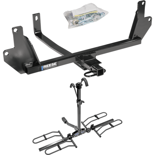 Fits 2007-2011 BMW 328i Trailer Hitch Tow PKG w/ 2 Bike Carrier Platform Rack (For Sedan Models) By Reese Towpower