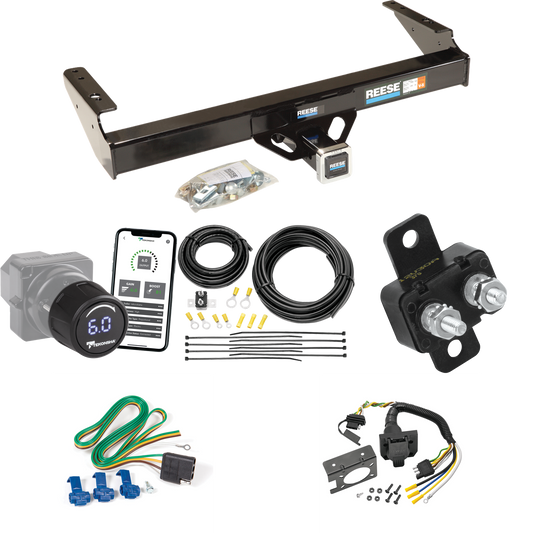 Fits 1971-1980 Dodge D300 Trailer Hitch Tow PKG w/ Tekonsha Prodigy iD Bluetooth Wireless Brake Control + 7-Way RV Wiring By Reese Towpower