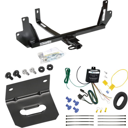 Fits 2007-2011 BMW 328i Trailer Hitch Tow PKG w/ 4-Flat Wiring Harness + Bracket (For Sedan Models) By Draw-Tite