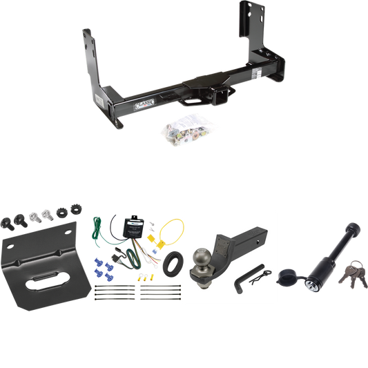 Fits 2022-2023 Mercedes-Benz Sprinter 2500 Trailer Hitch Tow PKG w/ 4-Flat Wiring + Interlock Tactical Starter Kit w/ 2" Drop & 2" Ball + Tactical Dogbone Lock + Wiring Bracket (Excludes: w/Factory Step Bumper Models) By Draw-Tite