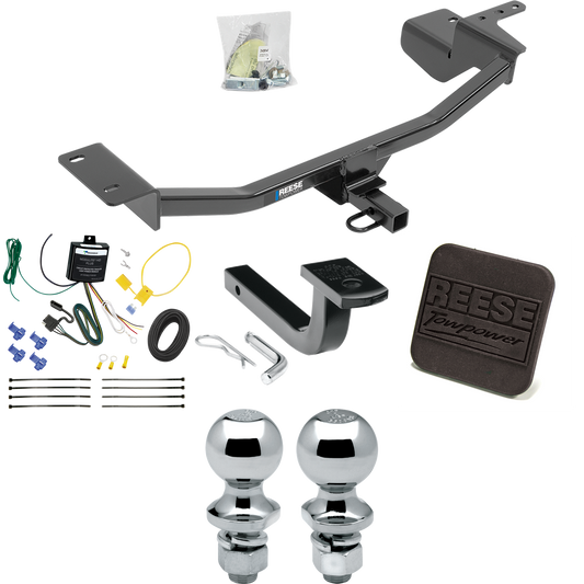 Fits 2010-2012 Volkswagen GTI Trailer Hitch Tow PKG w/ 4-Flat Wiring Harness + Draw-Bar + 1-7/8" + 2" Ball + Hitch Cover (For Hatchback, (Canada Only) Models) By Reese Towpower