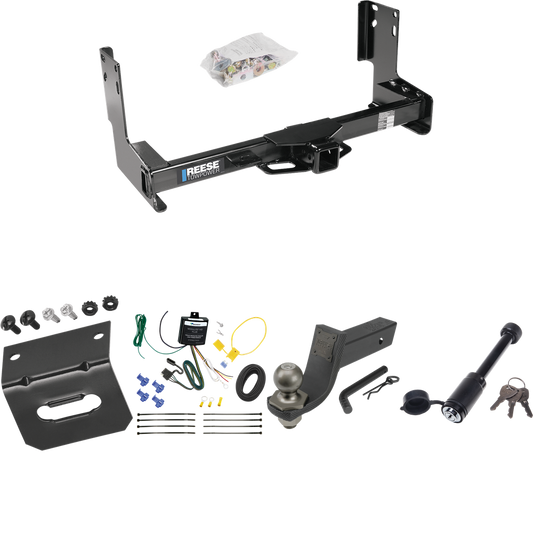 Fits 2022-2023 Mercedes-Benz Sprinter 3500 Trailer Hitch Tow PKG w/ 4-Flat Wiring + Interlock Tactical Starter Kit w/ 3-1/4" Drop & 2" Ball + Tactical Dogbone Lock + Wiring Bracket (Excludes: w/Factory Step Bumper Models) By Reese Towpower