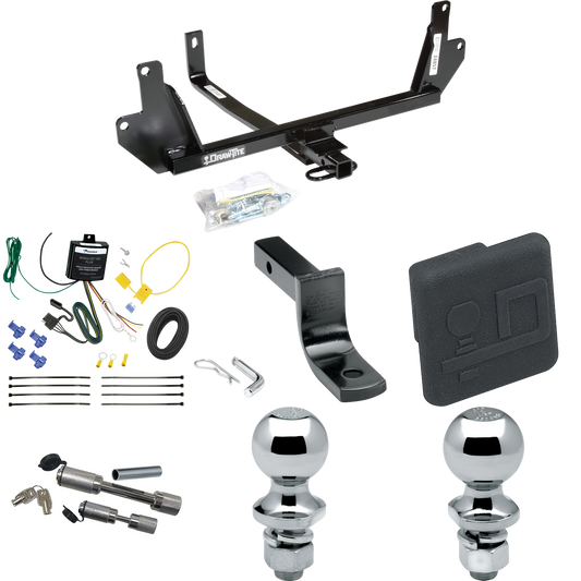 Fits 2007-2008 BMW 328xi Trailer Hitch Tow PKG w/ 4-Flat Wiring Harness + Draw-Bar + 1-7/8" + 2" Ball + Hitch Cover + Dual Hitch & Coupler Locks (For Sedan Models) By Draw-Tite