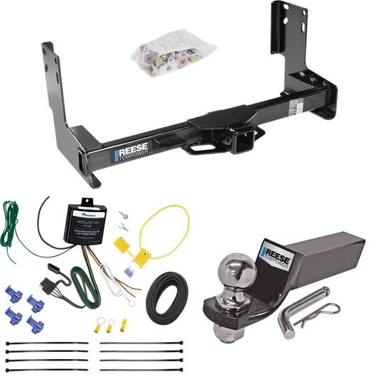 Fits 2022-2023 Mercedes-Benz Sprinter 2500 Trailer Hitch Tow PKG w/ 4-Flat Wiring + Starter Kit Ball Mount w/ 2" Drop & 2" Ball (Excludes: w/Factory Step Bumper Models) By Reese Towpower