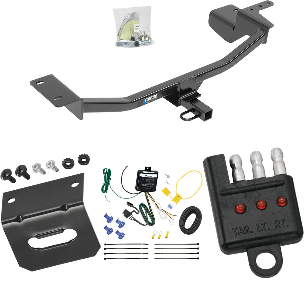 Fits 2010-2012 Volkswagen GTI Trailer Hitch Tow PKG w/ 4-Flat Wiring Harness + Bracket + Tester (For Hatchback, (Canada Only) Models) By Reese Towpower