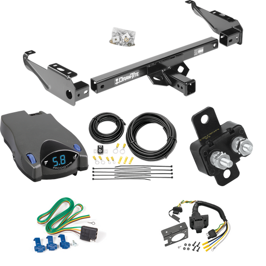 Fits 1981-1993 Dodge D350 Trailer Hitch Tow PKG w/ Tekonsha Prodigy P2 Brake Control + 7-Way RV Wiring By Draw-Tite