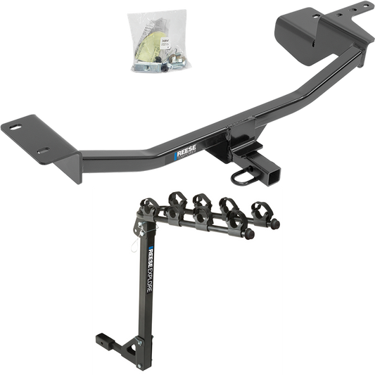 Fits 2010-2012 Volkswagen GTI Trailer Hitch Tow PKG w/ 4 Bike Carrier Rack (For Hatchback, (Canada Only) Models) By Reese Towpower