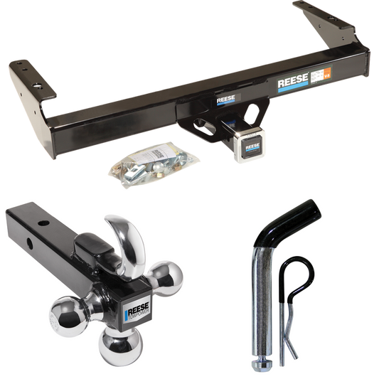 Fits 1997-1997 Ford F-250 HD Trailer Hitch Tow PKG w/ Triple Ball Ball Mount 1-7/8" & 2" & 2-5/16" Trailer Balls w/ Tow Hook + Pin/Clip By Reese Towpower