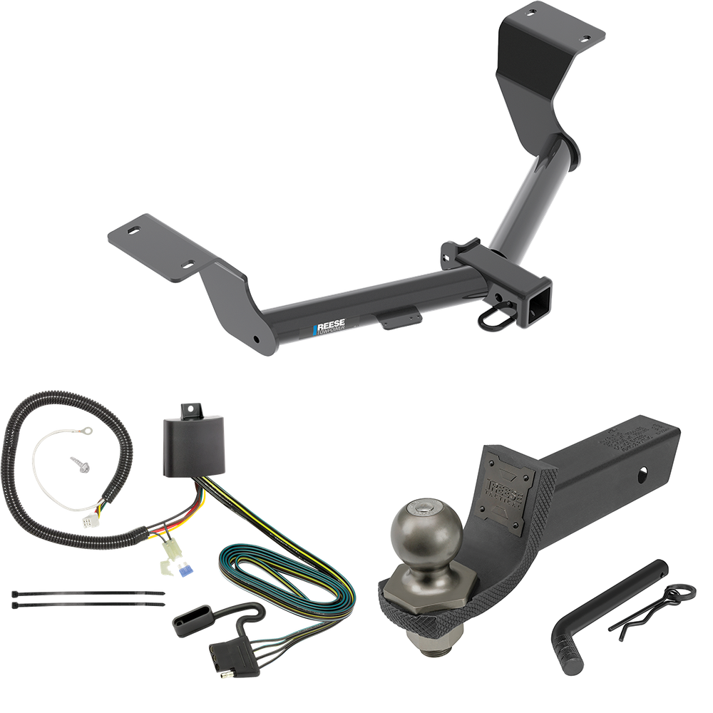 Fits 2017-2022 Honda CR-V Trailer Hitch Tow PKG w/ 4-Flat Wiring + Interlock Tactical Starter Kit w/ 2" Drop & 2" Ball (Excludes: Hybrid Models) By Reese Towpower