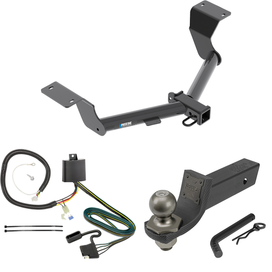 Fits 2017-2022 Honda CR-V Trailer Hitch Tow PKG w/ 4-Flat Wiring + Interlock Tactical Starter Kit w/ 2" Drop & 2" Ball (Excludes: Hybrid Models) By Reese Towpower