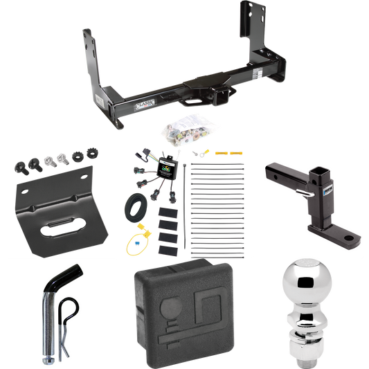 Fits 2022-2023 Mercedes-Benz Sprinter 3500 Trailer Hitch Tow PKG w/ 4-Flat Zero Contact "No Splice" Wiring + Adjustable Drop Rise Ball Mount + Pin/Clip + 2-5/16" Ball + Wiring Bracket + Hitch Cover (Excludes: w/Factory Step Bumper Models) By Draw-Tit