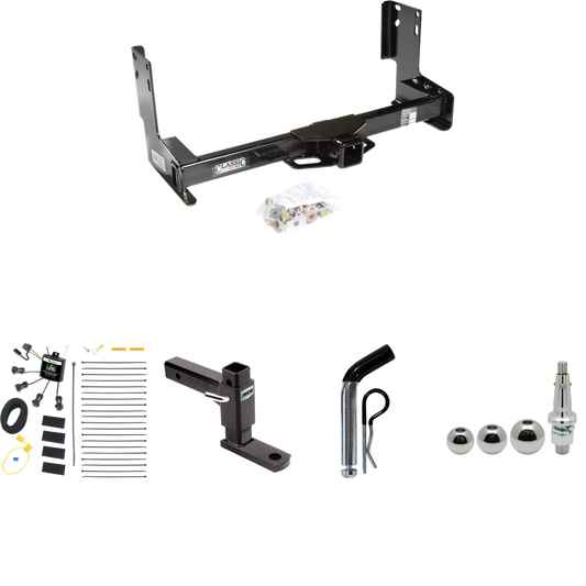 Fits 2022-2023 Mercedes-Benz Sprinter 2500 Trailer Hitch Tow PKG w/ 4-Flat Zero Contact "No Splice" Wiring + Adjustable Drop Rise Ball Mount + Pin/Clip + Inerchangeable 1-7/8" & 2" & 2-5/16" Balls (Excludes: w/Factory Step Bumper Models) By Draw-Tite