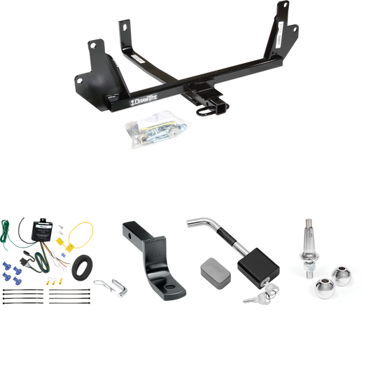 Fits 2007-2011 BMW 328i Trailer Hitch Tow PKG w/ 4-Flat Wiring Harness + Draw-Bar + Interchangeable 1-7/8" & 2" Balls + Hitch Lock (For Sedan Models) By Draw-Tite