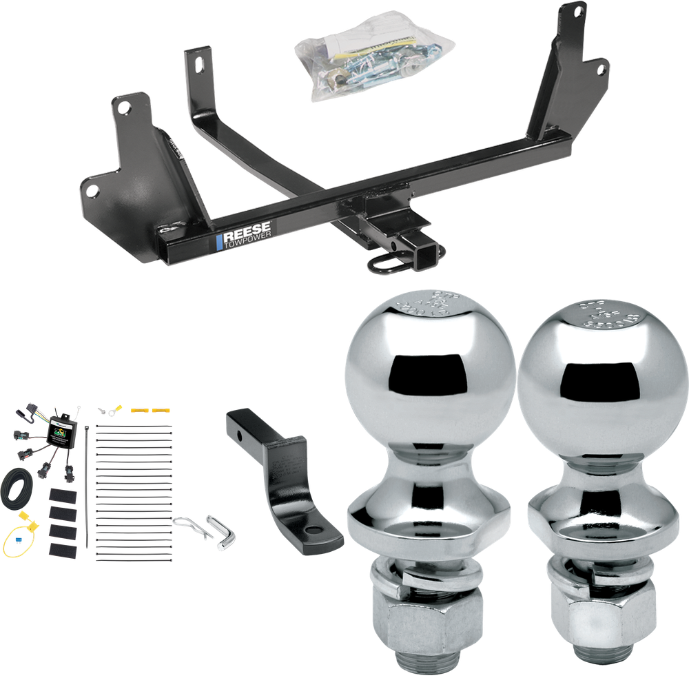 Fits 2007-2008 BMW 328xi Trailer Hitch Tow PKG w/ 4-Flat Zero Contact "No Splice" Wiring Harness + Draw-Bar + 1-7/8" + 2" Ball (For Sedan Models) By Reese Towpower